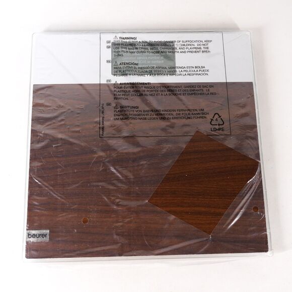 Beurer Glass 12.5" Bathroom Weight Scale Weighing Brown Silver Model GS 21 NEW - Picture 1 of 5
